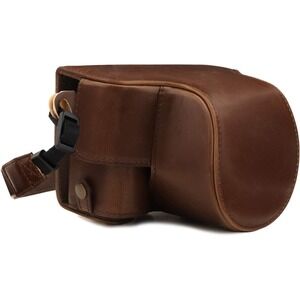MegaGear MG1751 Case for Canon M6 Mark II with 15-45mm Lens Dark Brown Leather